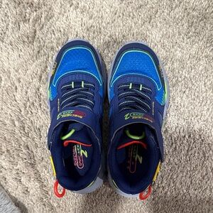 Skechers GameKicks Kids Blue and Neon Sneakers